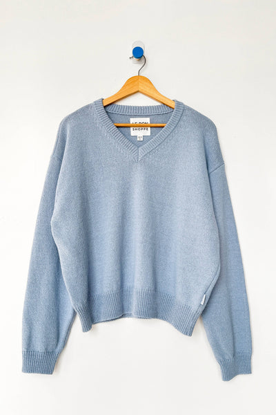 Le Bon Shoppe - Abby Cotton V-Neck Sweater (3XS/S - 2M/L): Cornflower (3XS/S -2M/L)