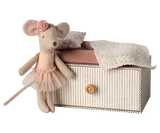Maileg Little Sister Ballerina Mouse in Daybed