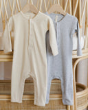 Quincy Mae Ribbed Baby Jumpsuit ~ Dusty Blue