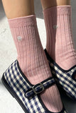 Le Bon Shoppe - Emb Her Socks: Pink Soda + Silver Seashell