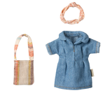 Maileg Petite Couture Denim Dress & Bag for Mum Mouse