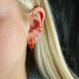 Kris Nations - Bar Dash Pave Stud Earrings: 18K Gold Vermeil / Crystal