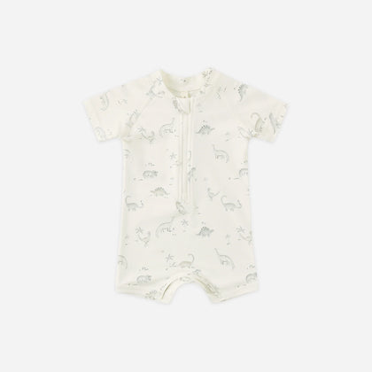 Quincy Mae Zip Rashguard One-Piece ~ Dinosaur