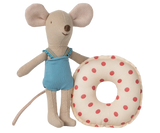 Maileg Little Sister Beach Mouse with Float ~ Red Dot