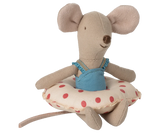 Maileg Little Sister Beach Mouse with Float ~ Red Dot