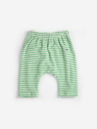 Bobo Choses Green Stripes Terry Cloth Harem Pants
