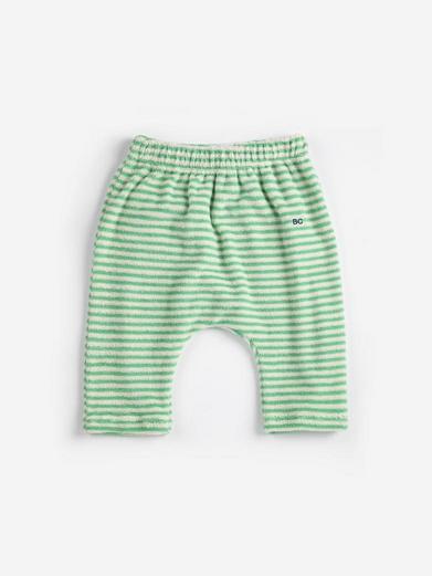 Bobo Choses Green Stripes Terry Cloth Harem Pants