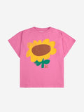 Bobo Choses Sunflower T shirt ~ Bright Pink