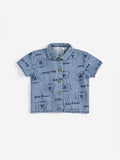 Bobo Choses Pickles The Dog all over denim shirt