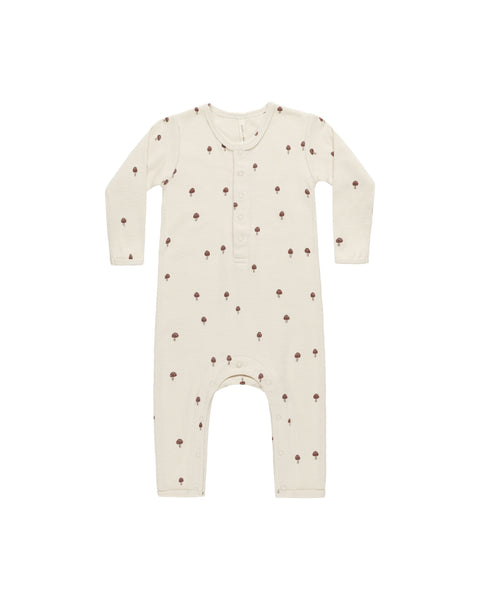 Quincy Mae Ribbed Baby Jumpsuit ~ Mushrooms