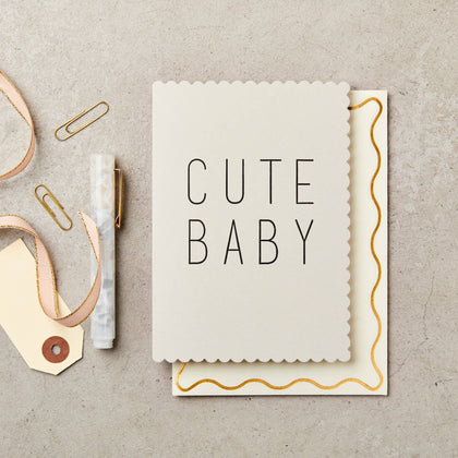 Katie Leamon - Cute Baby Grey New Baby Card