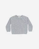 Quincy Mae - Bailey Knit Sweater Heathered Dusty Blue: 12-18M