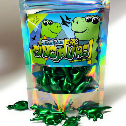 Bare Boutique - 15 x Dinosaur Shaped Bath Pearls - Kiwi Scented