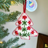 Ornaments 4 Orphans - White Tree Embroidered Wool Christmas Ornament