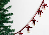 Beige & Stone USA - Christmas Velvet Chain Ribbon Bells: Red