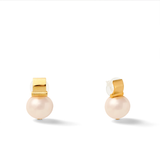CC & Co by Catherine Canino - Smooth + Classic Pebble Pearl Posts- Medium: White