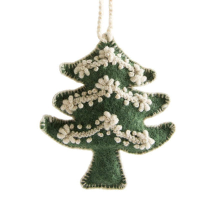 Global Goods Partners - Tree Embroidered Holiday Ornament: Tree