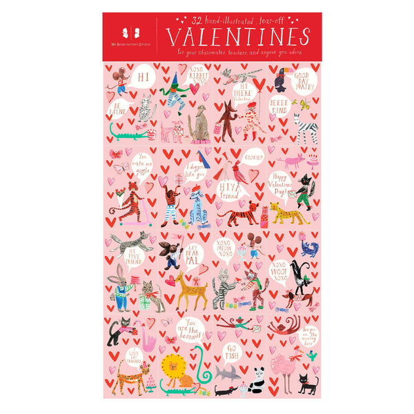 Mr. Boddington's Studio - Animal Menagerie - Class Set of 32 Valentines