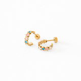 Pip Pop Post - Star Huggie Stud Earrings - Hypoallergenic, Flat Back, Girl : Pair