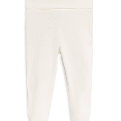 Colored Organics - Organic Baby Chloe Pointelle Footed Pant - Coconut: 0-3M