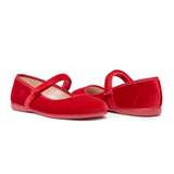 Childrenchic Classic Velvet Mary Janes ~ Red