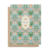re:mused studio - Parrot Tulips Thank You-Blue A2 Greeting Card