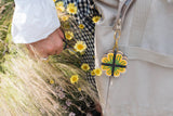 Studio Wald - UK Made - Keyring Flower Press - Greens & Yellows