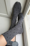 Le Bon Shoppe - Sneaker Socks: Polka Dot - Charcoal/Black
