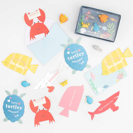 Meri Meri - Under The Sea Kids Valentine's Cards & Erasers Set