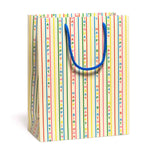 Red Cap Cards - Birthday Stripes gift bags: Large
