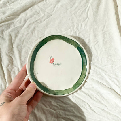Erika Christine Ceramics - Cornflower Catchall Plate- Emerald