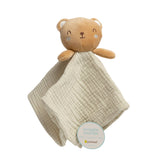 Pearhead - Bear Snuggle Blanket, Organic Cotton Muslin Lovey