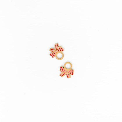 Pip Pop Post - Striped Bow Charm: Pair