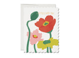 Red Cap Cards - Scalloped Poppy thank you greeting card: Singles