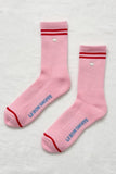 Le Bon Shoppe - Embroidered Boyfriend socks: Amour Pink + Heart