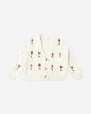 Rylee + Cru Boxy Crop Cardigan ~ Winter Daisy Emb