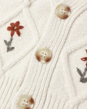 Rylee + Cru Boxy Crop Cardigan ~ Winter Daisy Emb