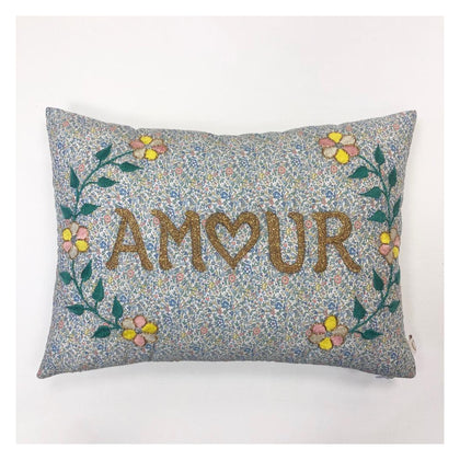 CSAO Embroidered Amour Pillow ~ Liberty Print