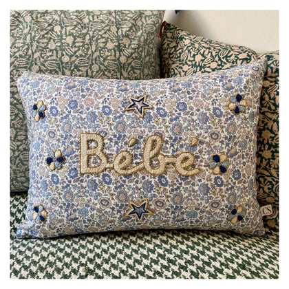 CSAO Embroidered Bebe Pillow ~ Blue Liberty