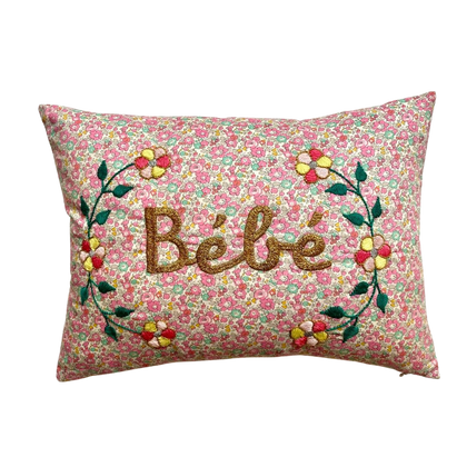 CSAO Embroidered Bebe Pillow ~ Multi Pink Liberty