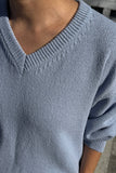 Le Bon Shoppe - Abby Cotton V-Neck Sweater (3XS/S - 2M/L): Cornflower (3XS/S -2M/L)