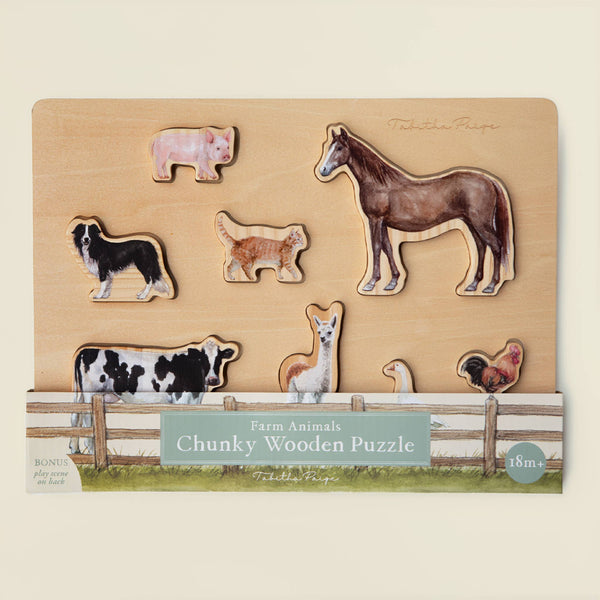 Paige Tate & Co. - Farm Animals Wooden Puzzle: A Tabitha Paige Puzzle