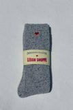 Le Bon Shoppe - Embroidered Snow Socks (wholesale): COOKIES AND CREAM + HEART