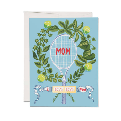 Red Cap Cards - Tennis Mom greeting card: Single