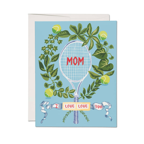 Red Cap Cards - Tennis Mom greeting card: Single
