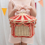 Olli Ella Circus Tent Basket ~ Red & Straw