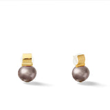 CC & Co by Catherine Canino - Smooth + Classic Pebble Pearl Posts- Medium: White