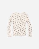 Rylee + Cru Ribbed Long Sleeve Top ~ Ruby Bloom