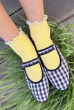 Le Bon Shoppe - The Petite Ruffled Modal Socks ~ SOFT WHITE / NAVY