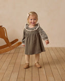 Quincy Mae Velour Baby Dress ~ Forest